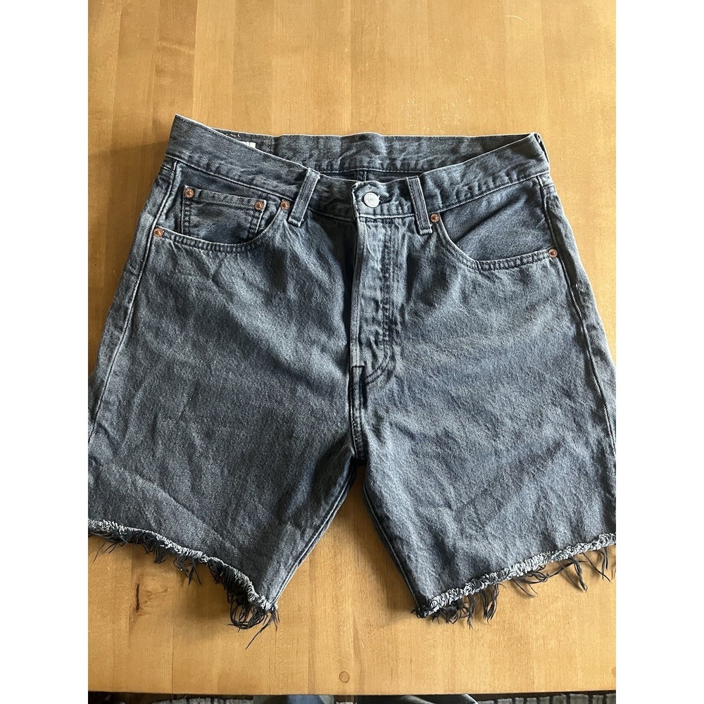 Levi's 501 '93 Original Men's Fit Denim Shorts Black Gray Cutoff Button Fly W33